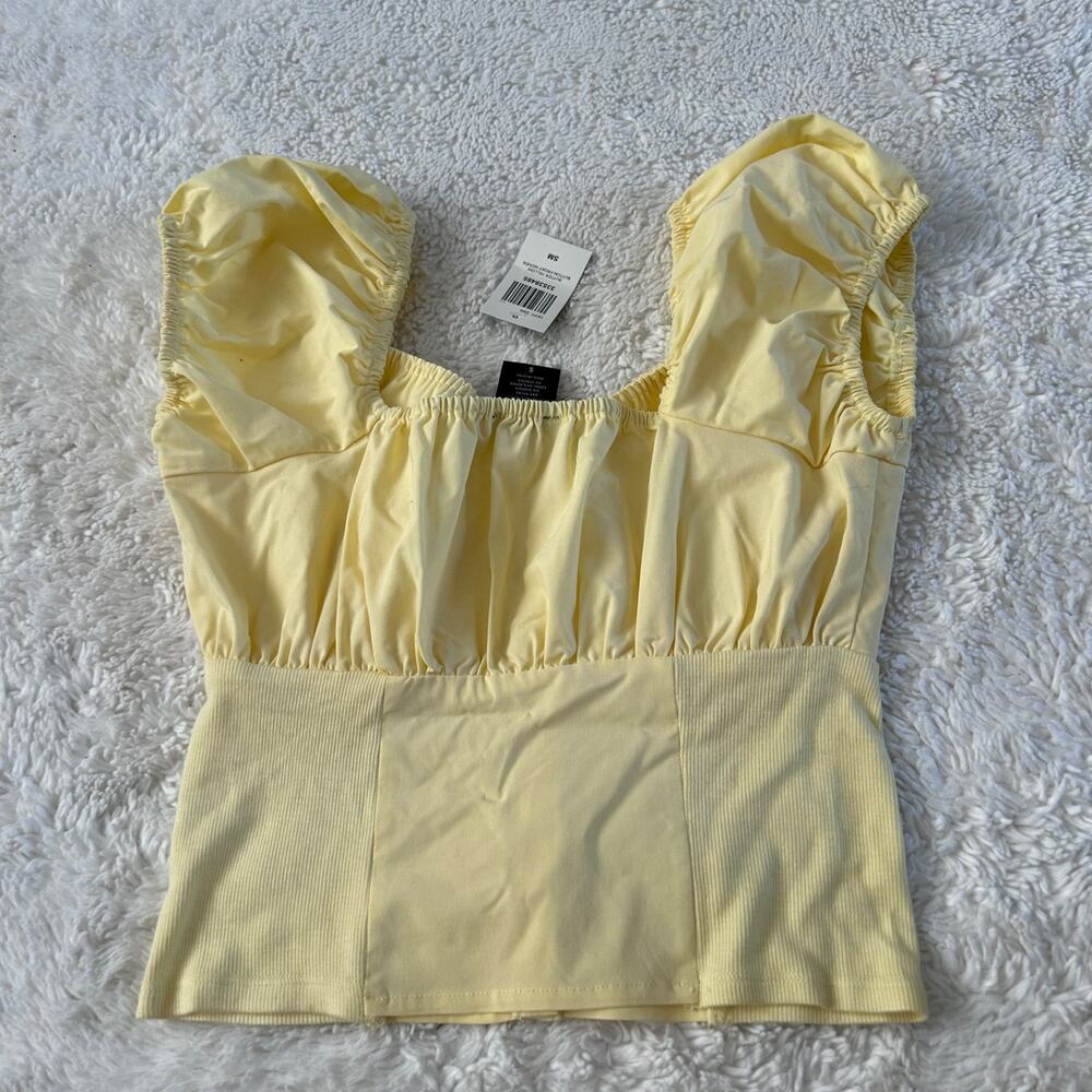 Womens Fairy Grunge Short Puff Sleeve Ruffles Scoop S Babydoll Y2K Summer Casual - Picture 2 of 5